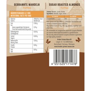 Brder Grimms Nsse - Sugar Roasted Almonds - Toffee 6 x 200g
