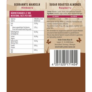 Brder Grimms Nsse - Sugar Roasted Almonds - Rasberry 6 x 200g