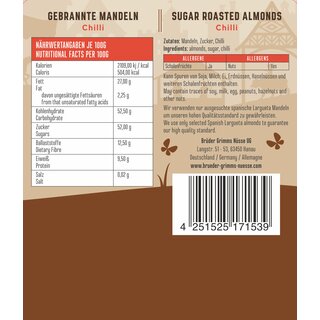 Brder Grimms Nsse - Gebrannte Mandeln - Chilli 6x 200g