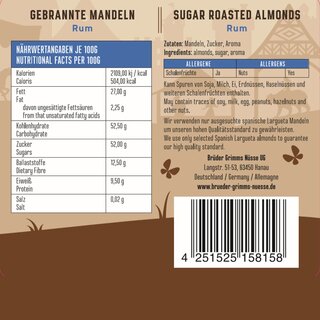 Brder Grimms Nsse - Gebrannte Mandeln - Typ Rum 3x 200g